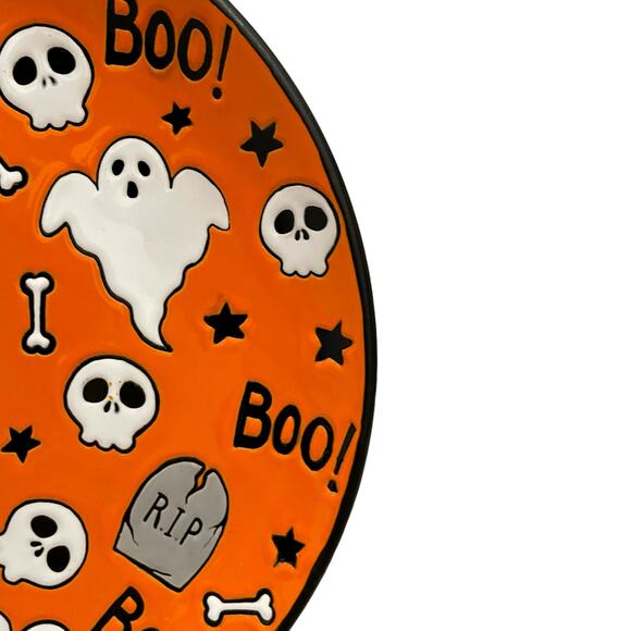 Eli + Ana MELTON GHOST Dinner Plate Set of 4 Ceramic Halloween BOO RIP New - Picture 10 of 15